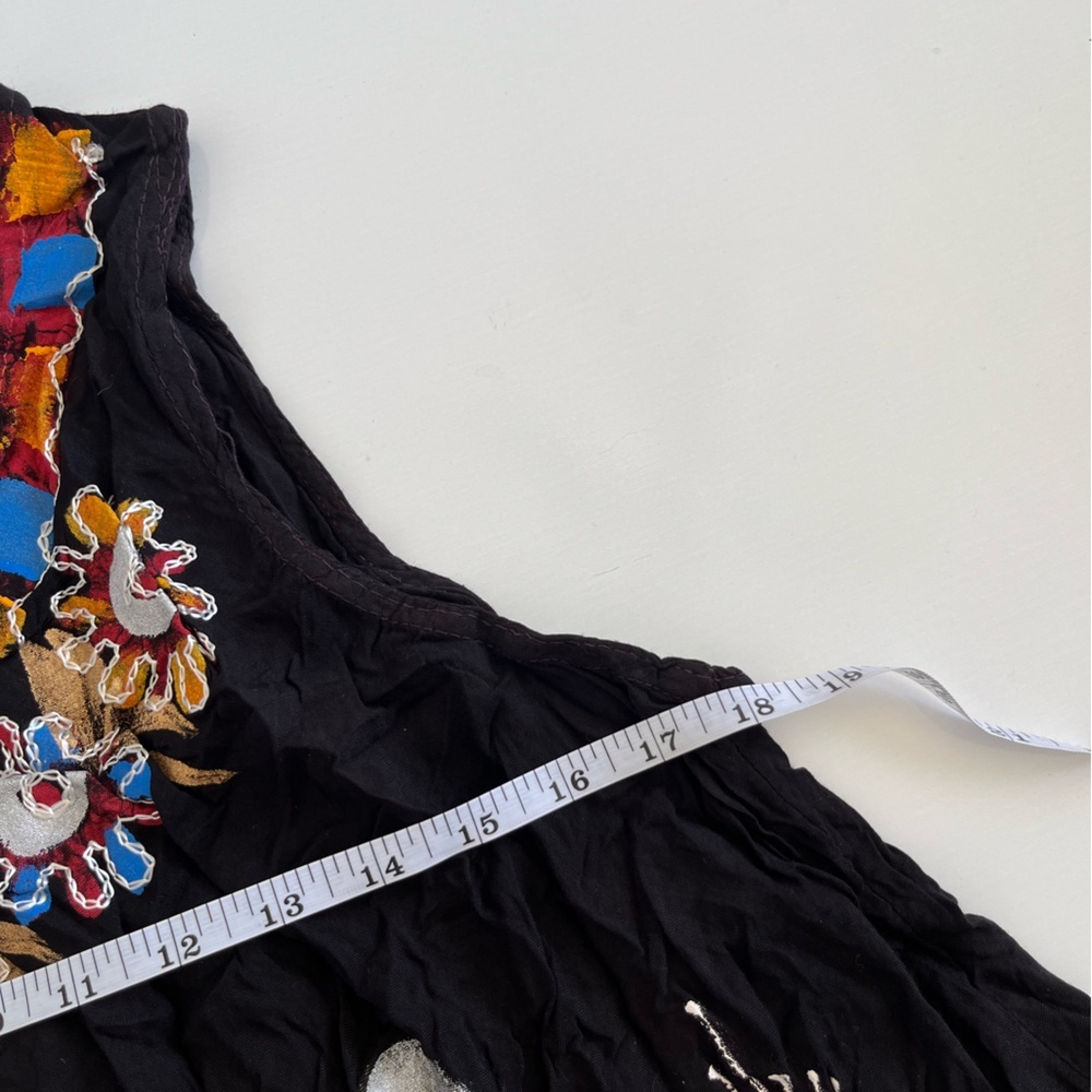 NWT ASHA Black Embroidered Sleeveless Casual Dress- boho - Picture 7 of 8